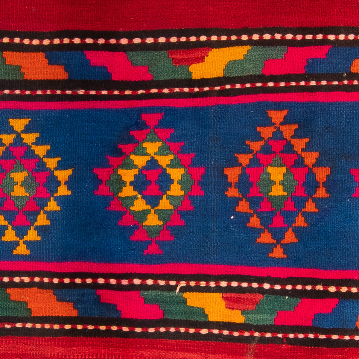 Løber Kelim-tæppe - gammelt - 360 x 150 cm - flerfarvet