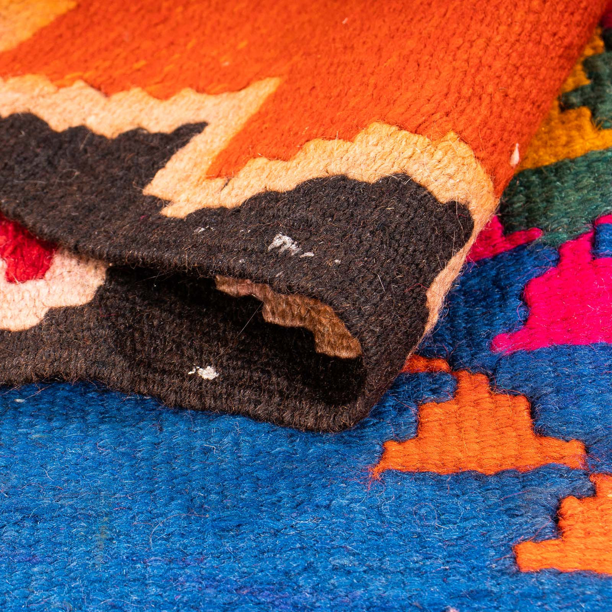 Løber Kelim-tæppe - gammelt - 360 x 150 cm - flerfarvet