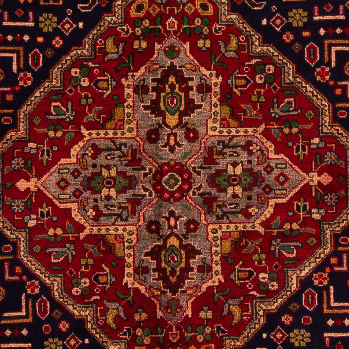 Persisk tæppe - Tabriz - 297 x 197 cm - mørkeblå