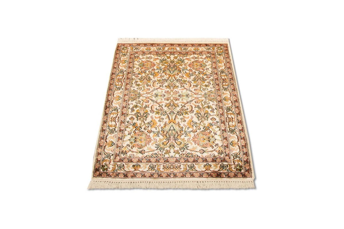 Silketæppe - Kashmir Silk - 95 x 62 cm - beige