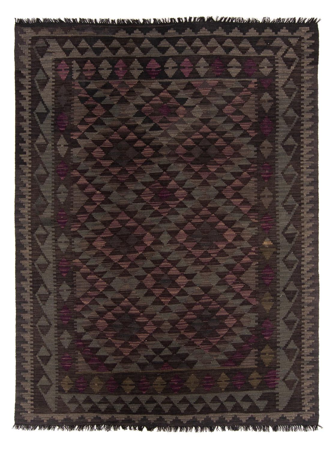 Kelim Carpet - Splash - 197 x 151 cm - flerfarvet