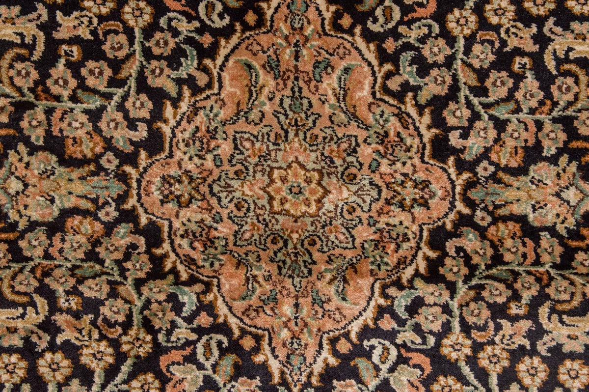 Silketæppe - Kashmir Silk - 153 x 93 cm - mørkeblå