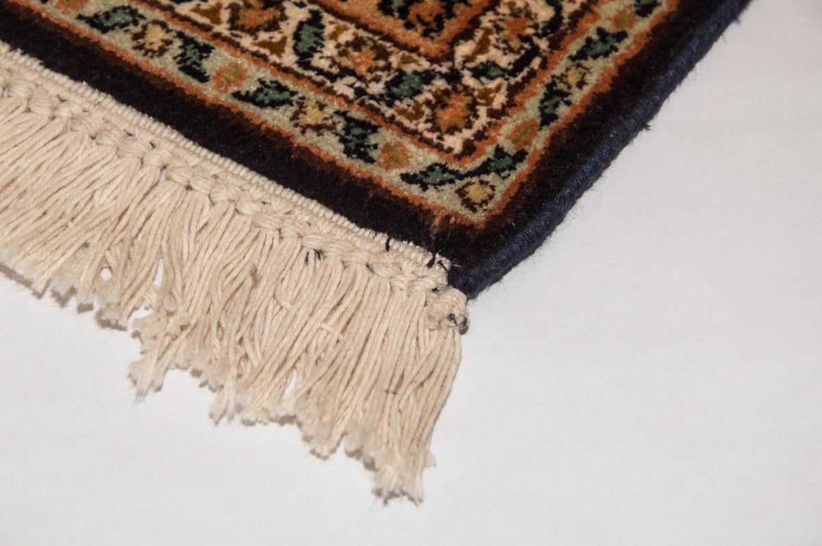 Silketæppe - Kashmir Silk - 153 x 93 cm - mørkeblå