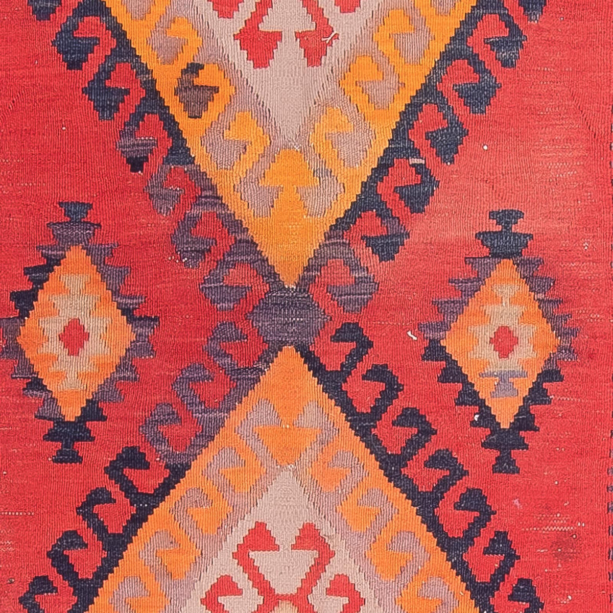 Løber Kelim-tæppe - gammelt - 410 x 150 cm - rød