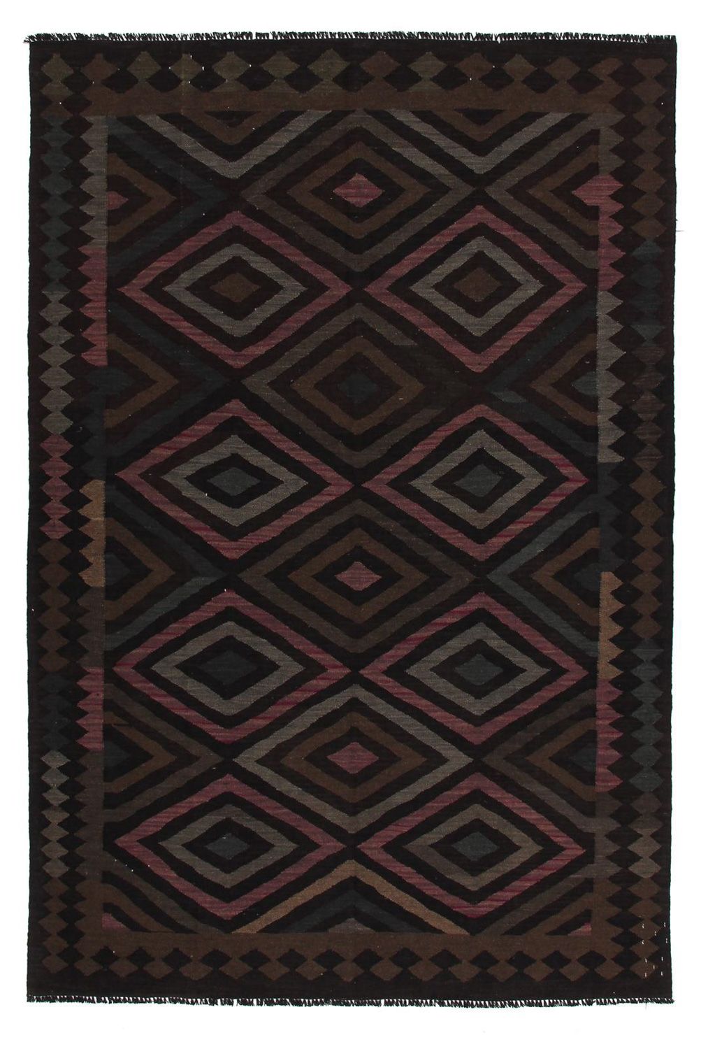 Kelim Carpet - Splash - 240 x 166 cm - sort
