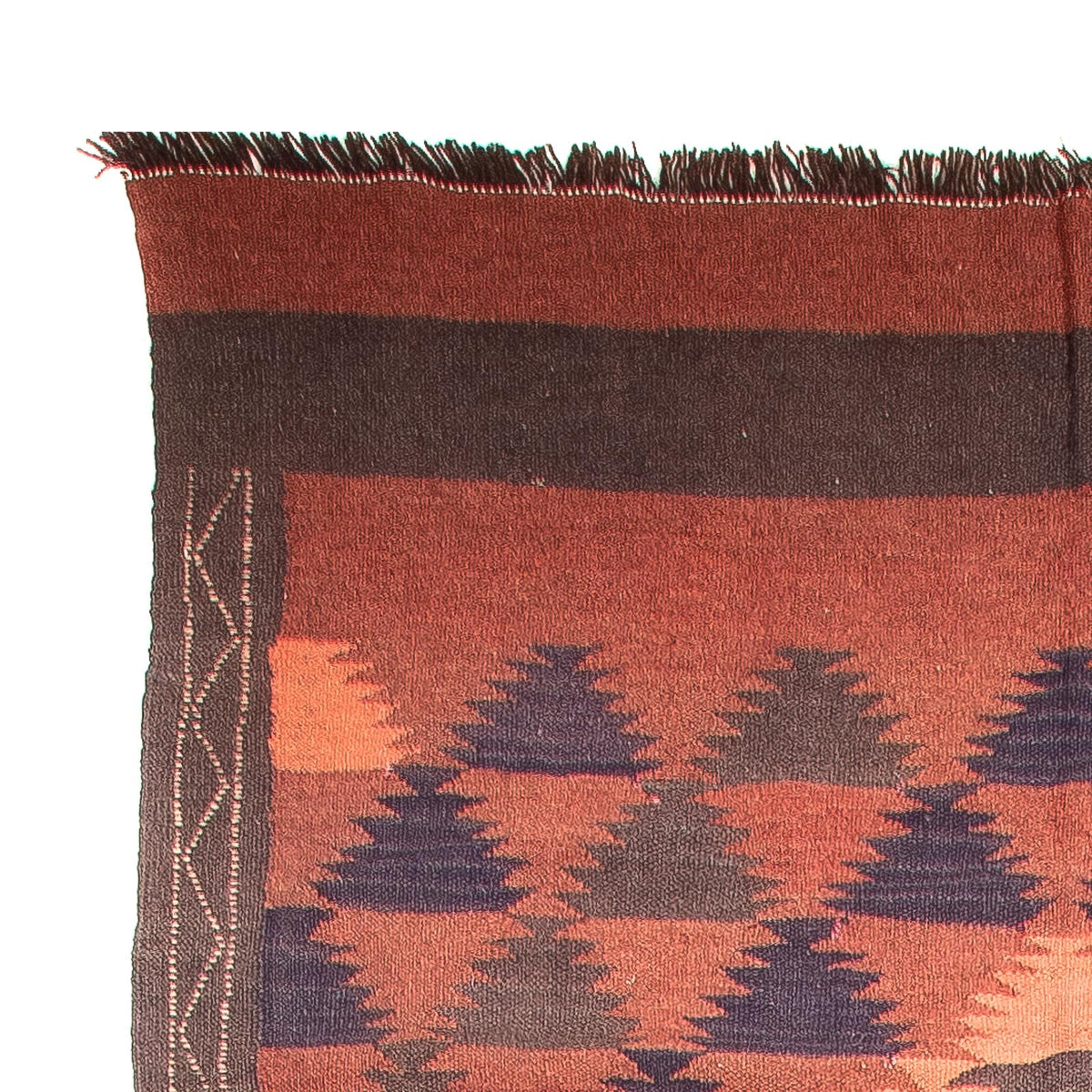 Løber Kelim-tæppe - gammelt - 450 x 130 cm - brun