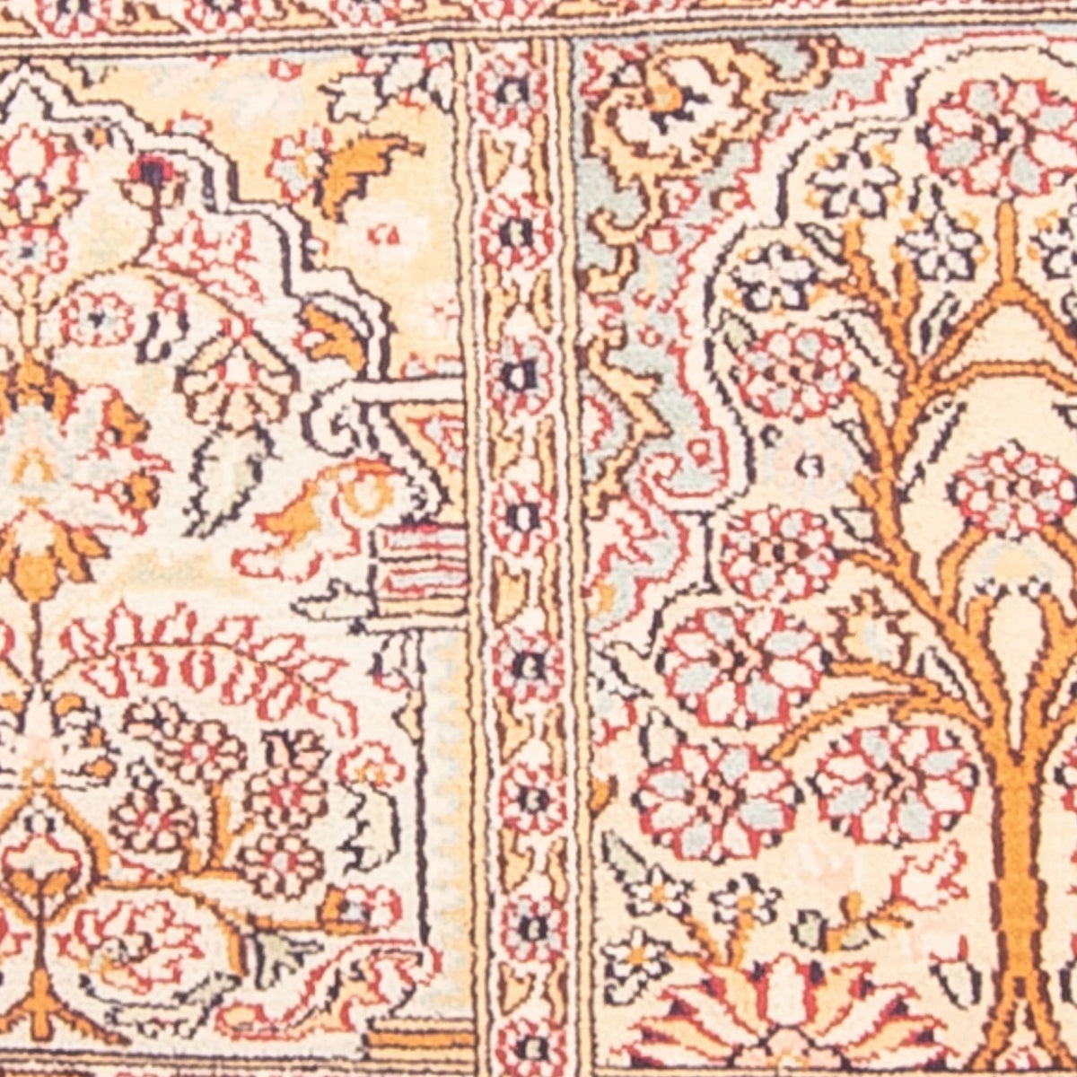 Silketæppe - Kashmir Silk - 119 x 79 cm - flerfarvet