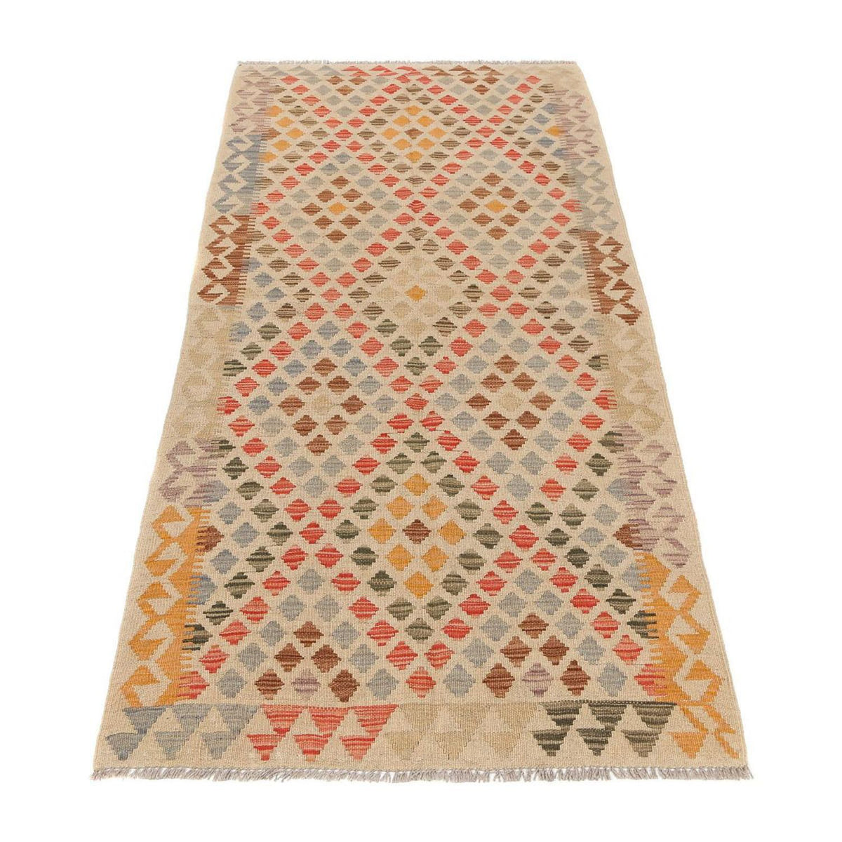 Løber Kelim Carpet - Splash - 198 x 97 cm - flerfarvet