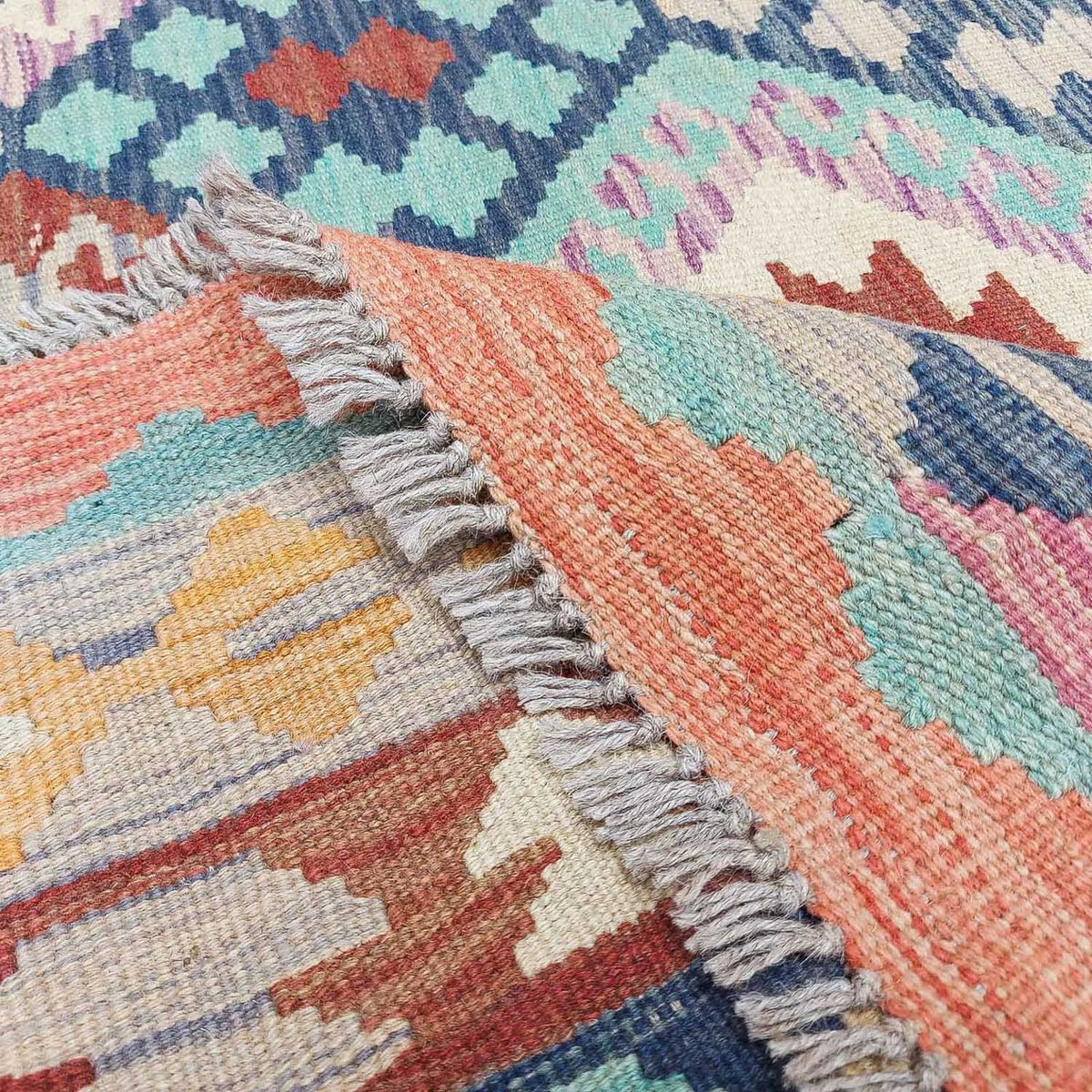 Kelim Carpet - Splash - 295 x 203 cm - flerfarvet