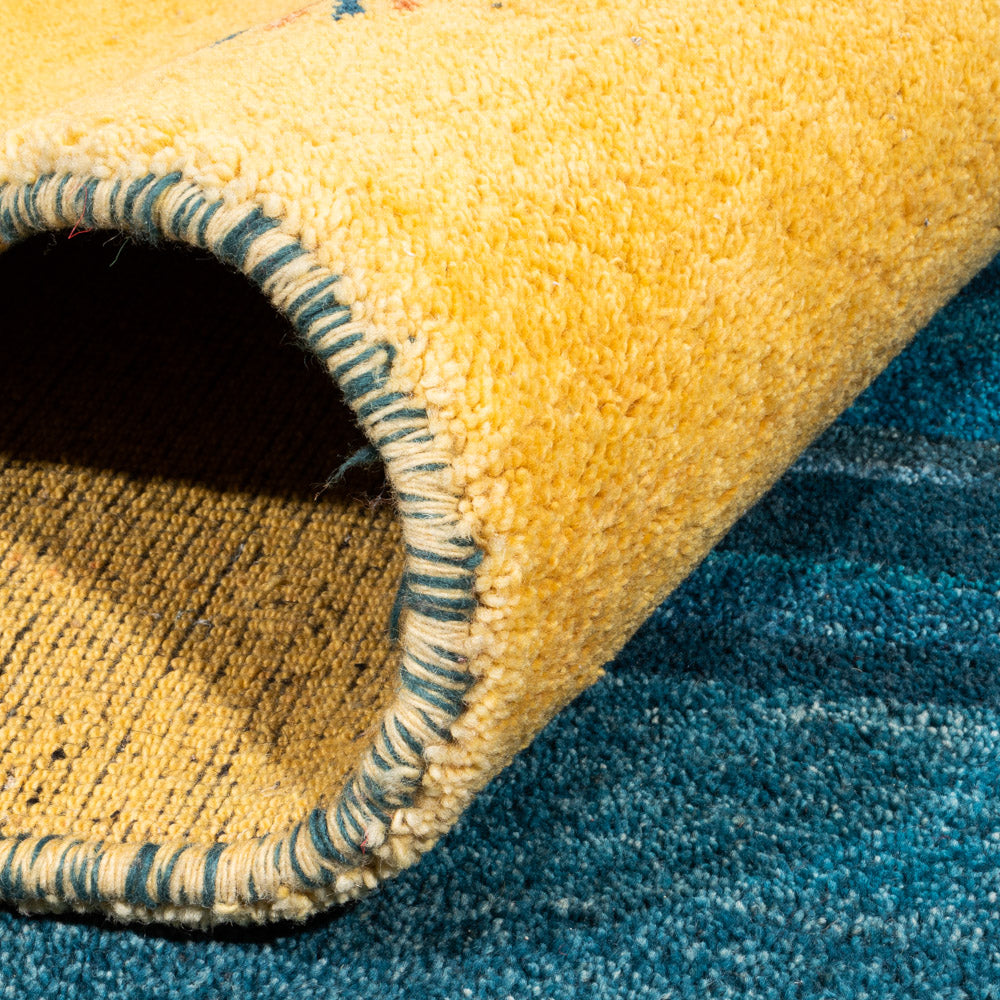 Gabbeh-tæppe - Indus - 349 x 246 cm - blå