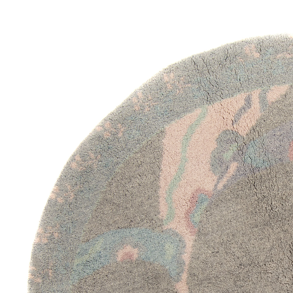 Nepal Tæppe rundt - 200 x 200 cm - grå