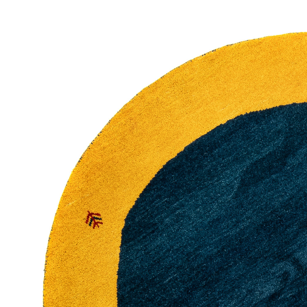 Gabbeh-tæppe - Indus rundt  - 193 x 193 cm - blå