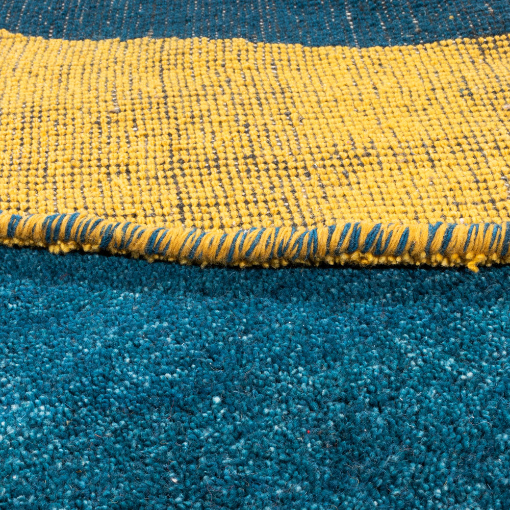 Gabbeh-tæppe - Indus rundt  - 193 x 193 cm - blå