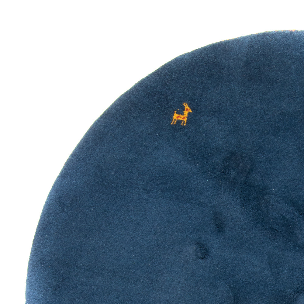 Gabbeh-tæppe - Indus rundt  - 190 x 190 cm - blå