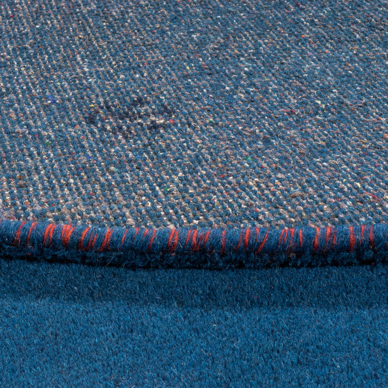 Gabbeh-tæppe - Indus rundt  - 199 x 199 cm - blå