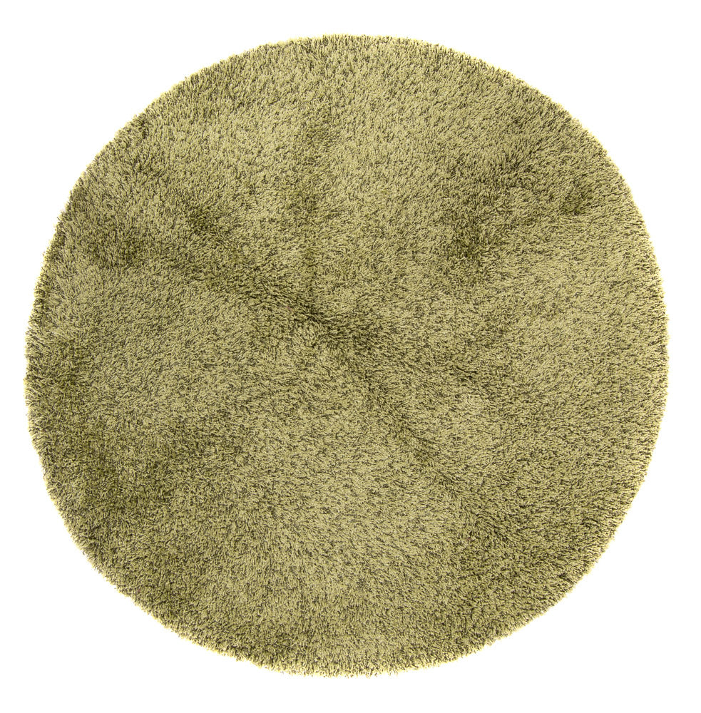 Tæppe med høj pæl rundt  - 200 x 200 cm - olivengrøn