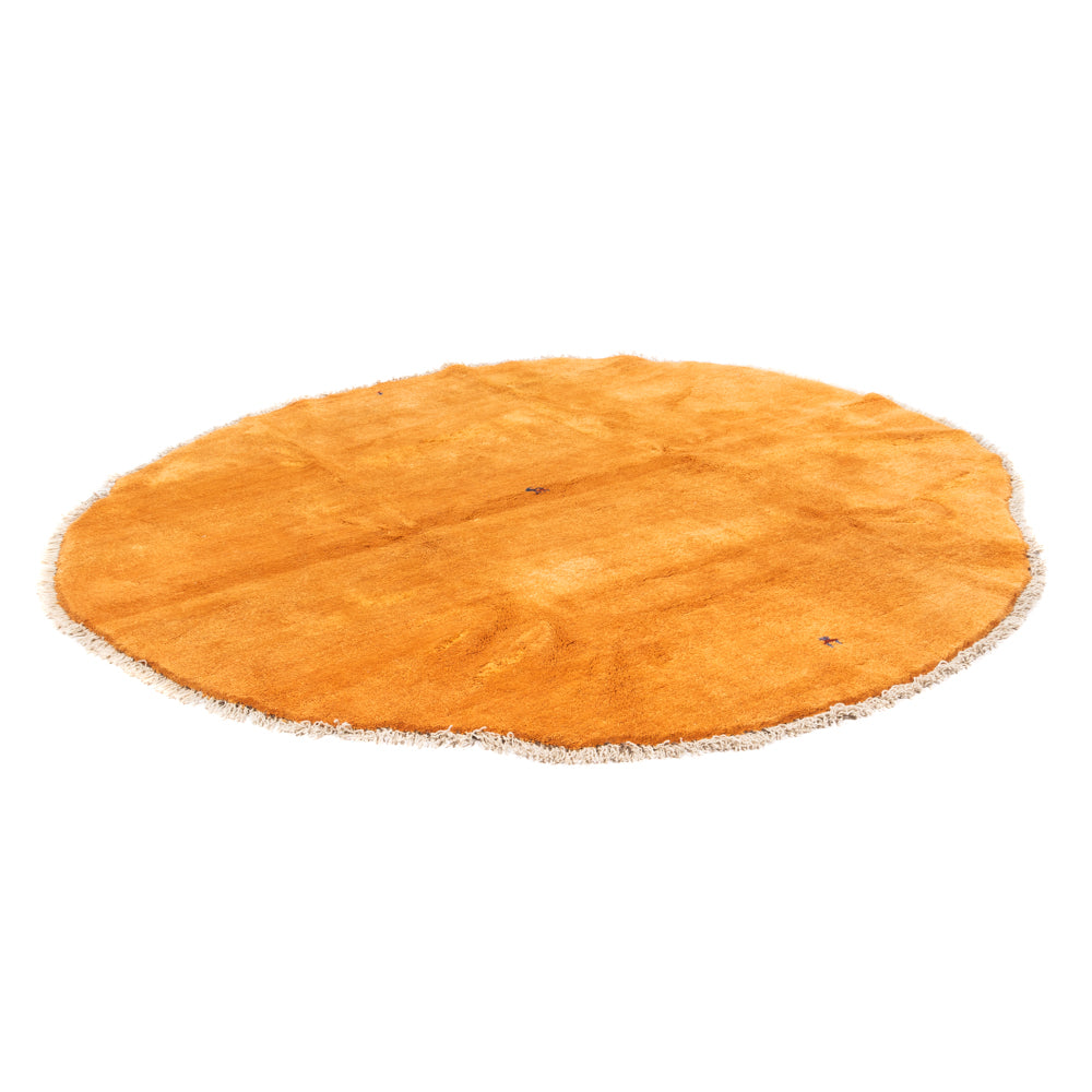 Tæppe med høj pæl rundt  - 200 x 200 cm - guld