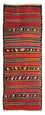 Løber Kelim-tæppe - gammelt - 375 x 145 cm - flerfarvet