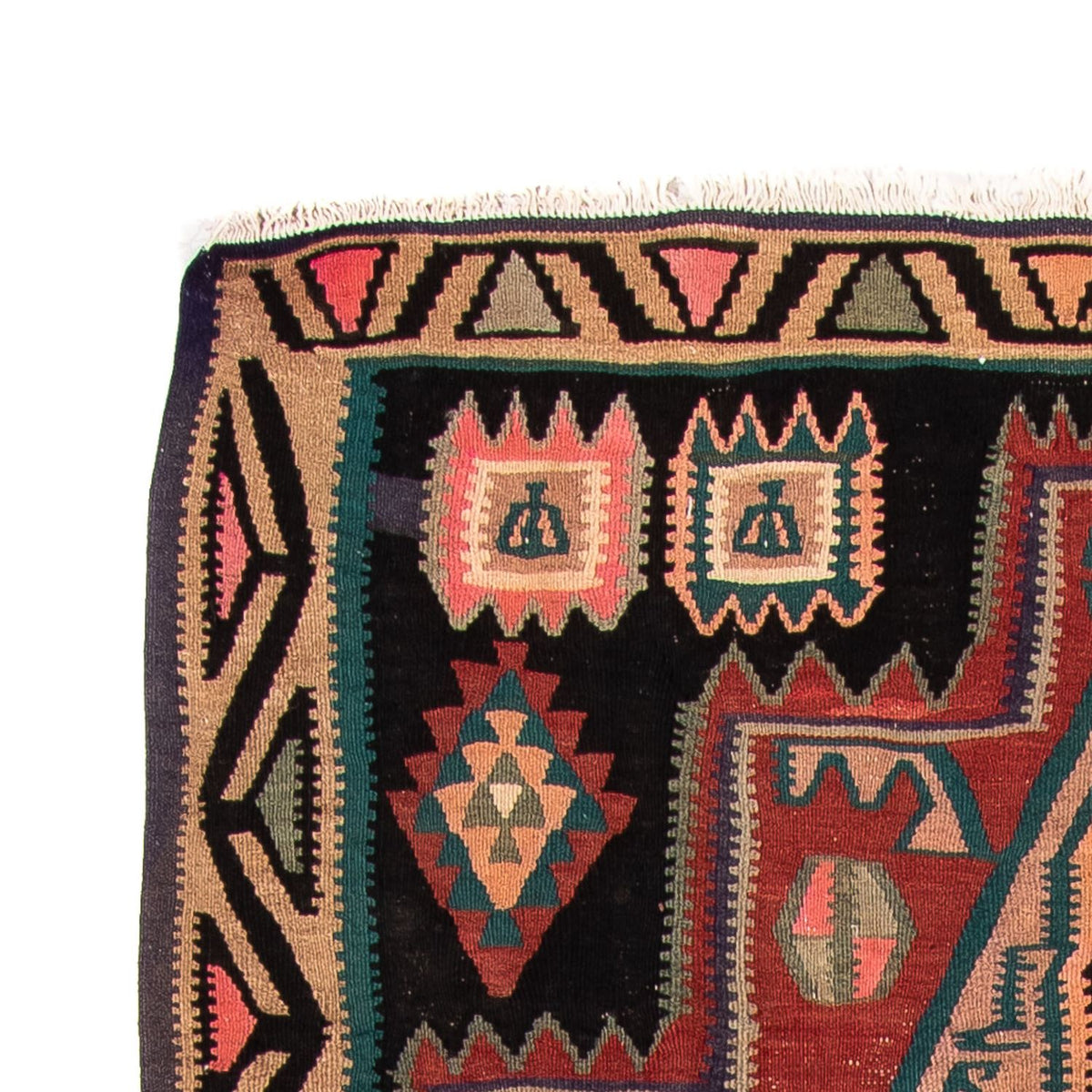 Løber Kelim-tæppe - gammelt - 300 x 140 cm - flerfarvet