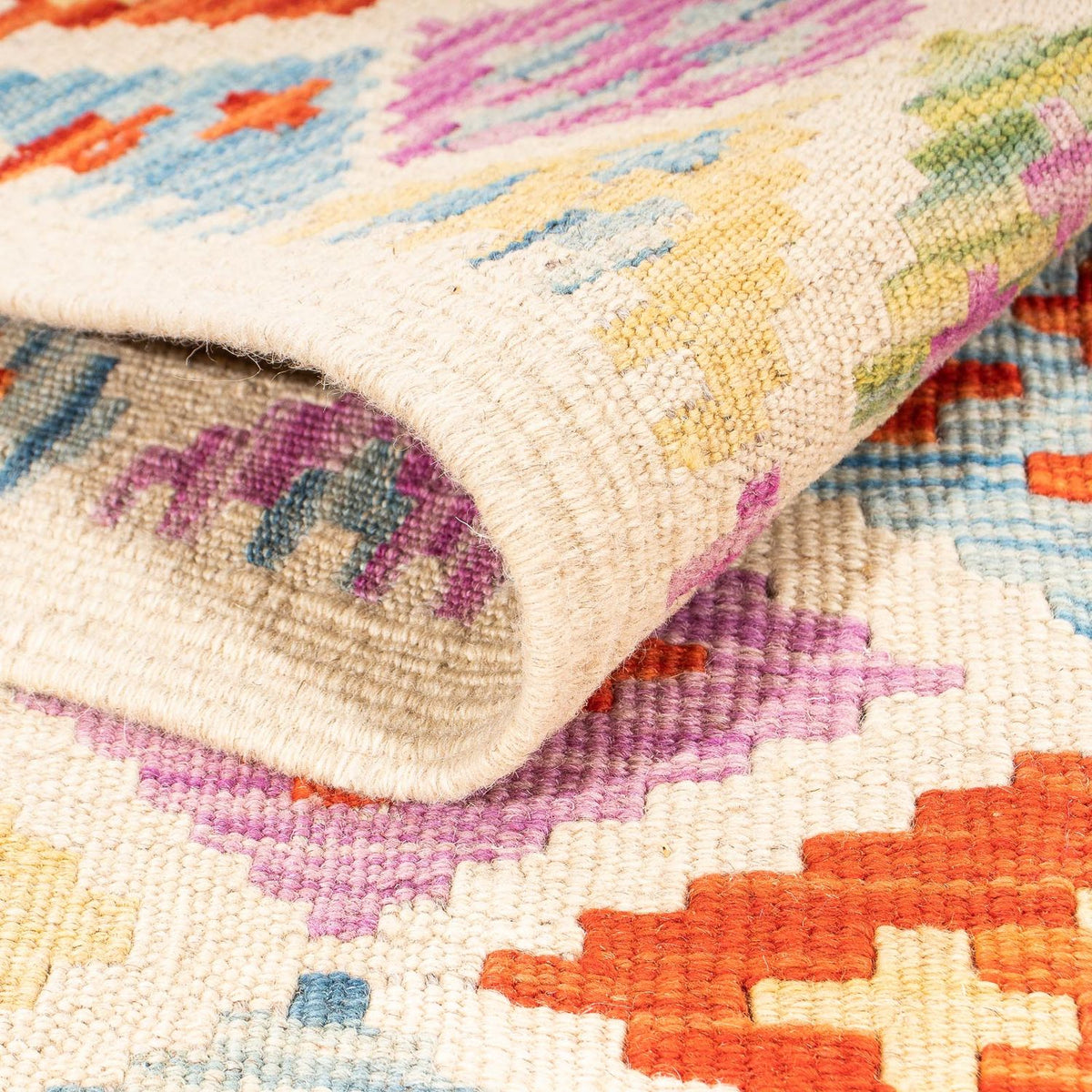 Kelim Carpet - Splash - 168 x 125 cm - flerfarvet