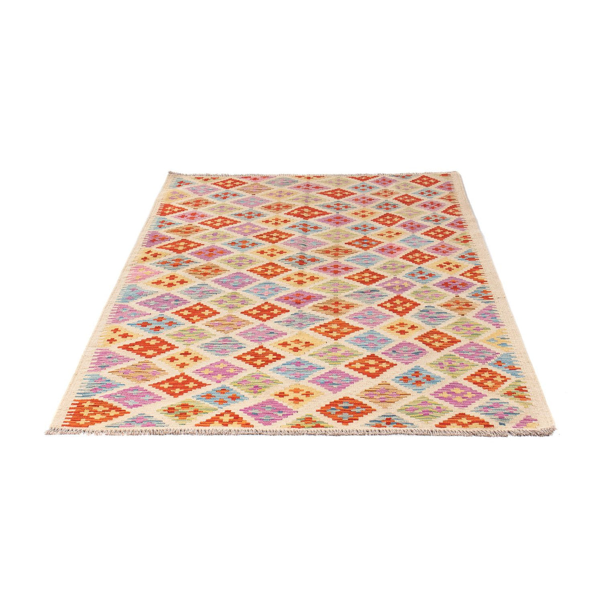 Kelim Carpet - Splash - 168 x 125 cm - flerfarvet