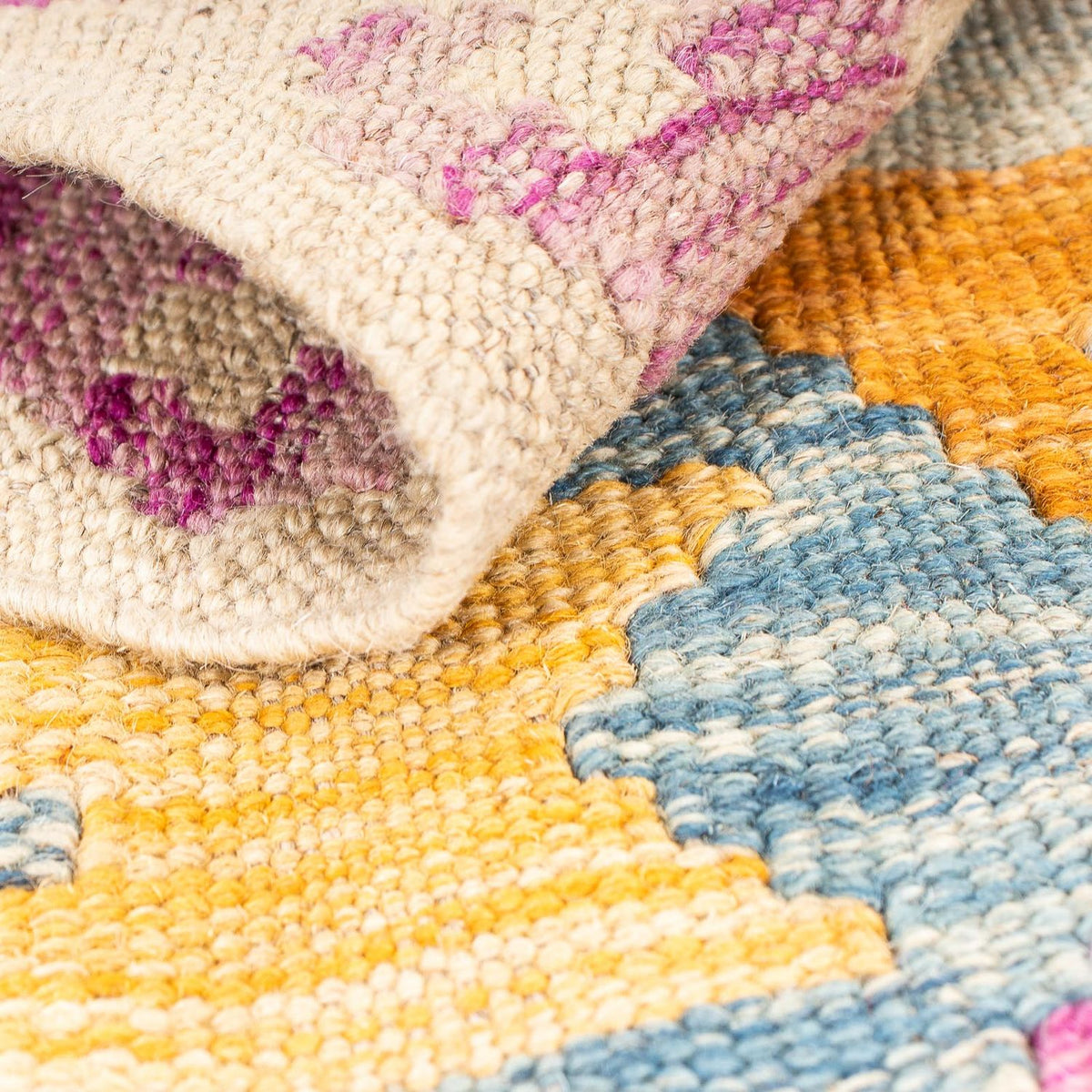 Kelim Carpet - Splash - 203 x 148 cm - flerfarvet