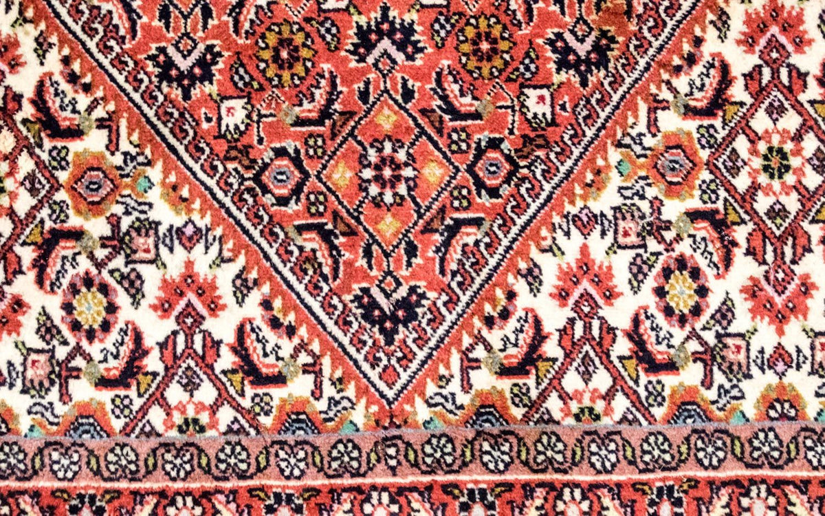 Persisk tæppe - Bijar - 235 x 178 cm - lysrød