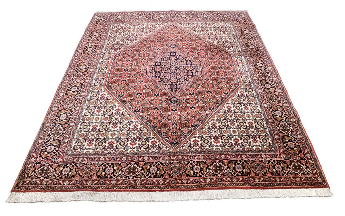 Persisk tæppe - Bijar - 235 x 178 cm - lysrød