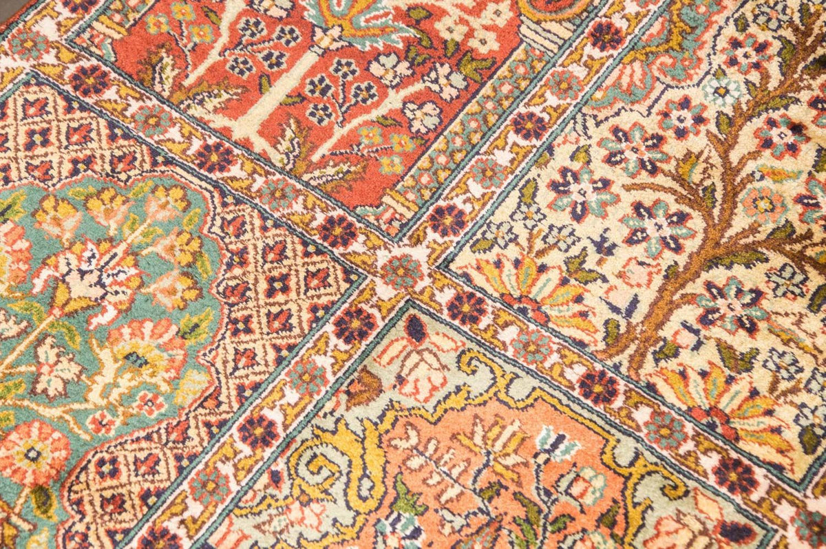 Silketæppe - Kashmir Silk - 91 x 65 cm - flerfarvet