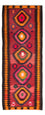 Løber Kelim-tæppe - gammelt - 350 x 130 cm - flerfarvet