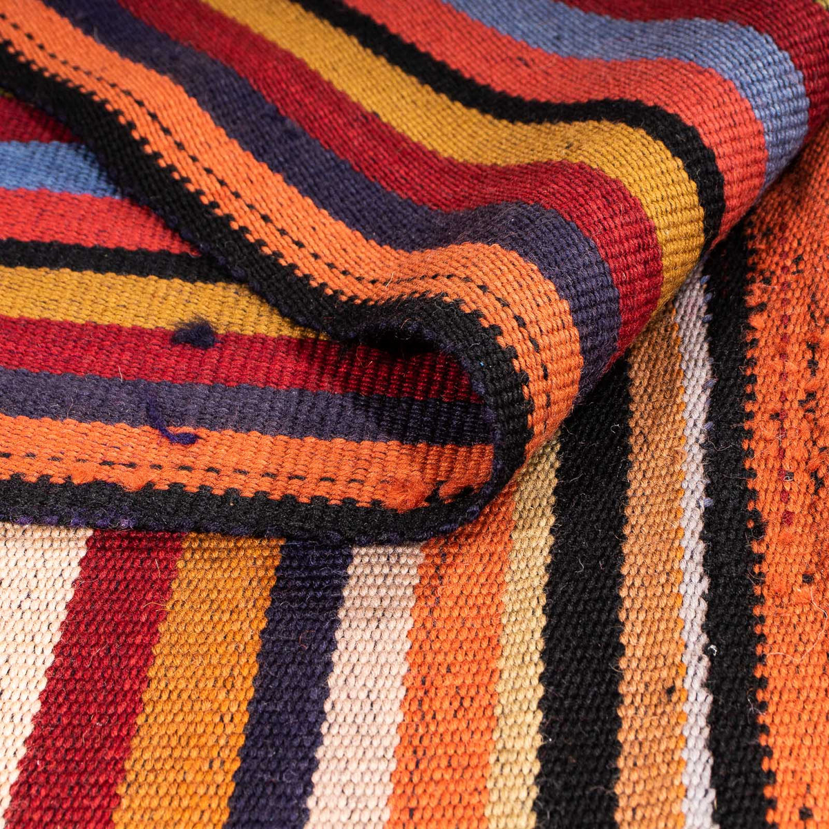 Kelim-tæppe - gammelt - 260 x 215 cm - flerfarvet