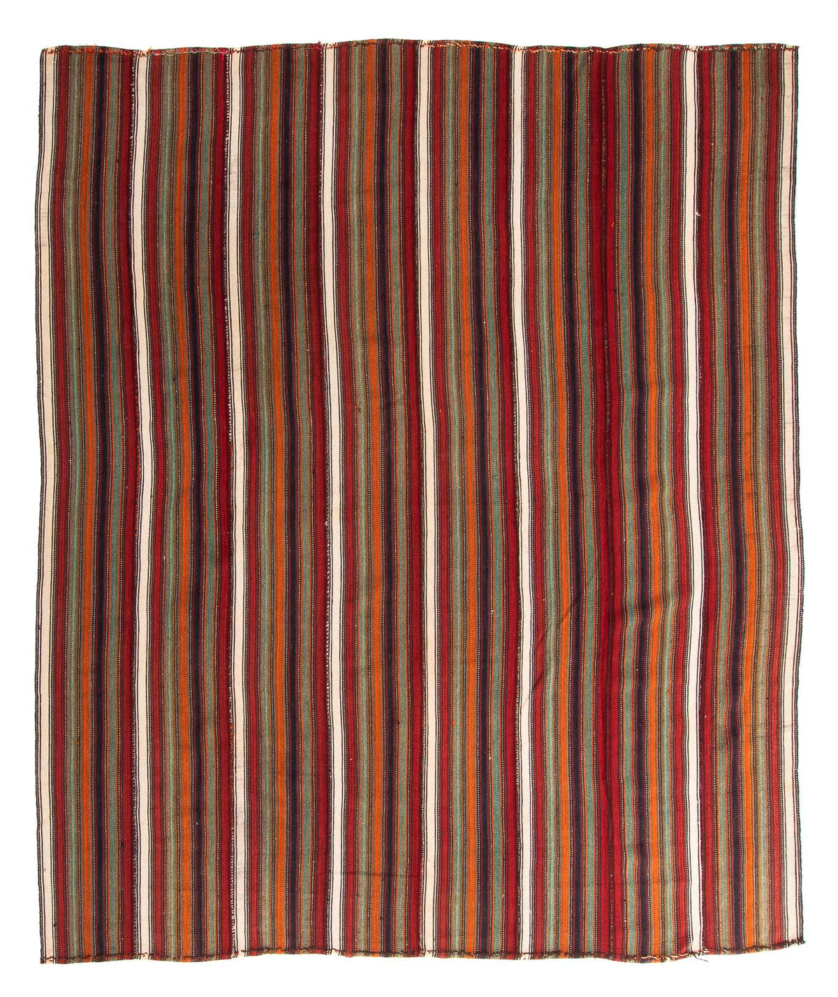 Kelim-tæppe - gammelt - 250 x 210 cm - flerfarvet