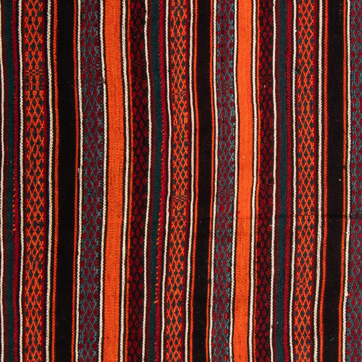 Kelim-tæppe - gammelt - 220 x 155 cm - flerfarvet