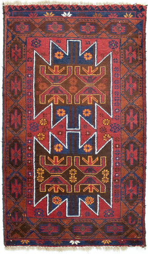 Baluch-tæppe - 133 x 79 cm - rød
