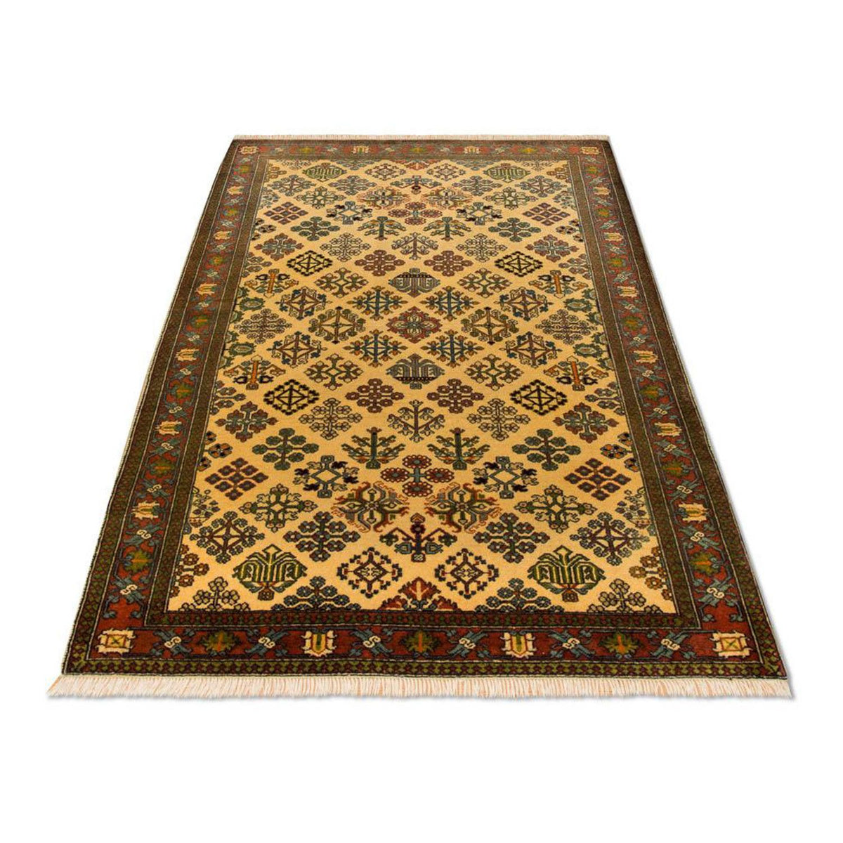 Turkaman-tæppe - 157 x 100 cm - guld