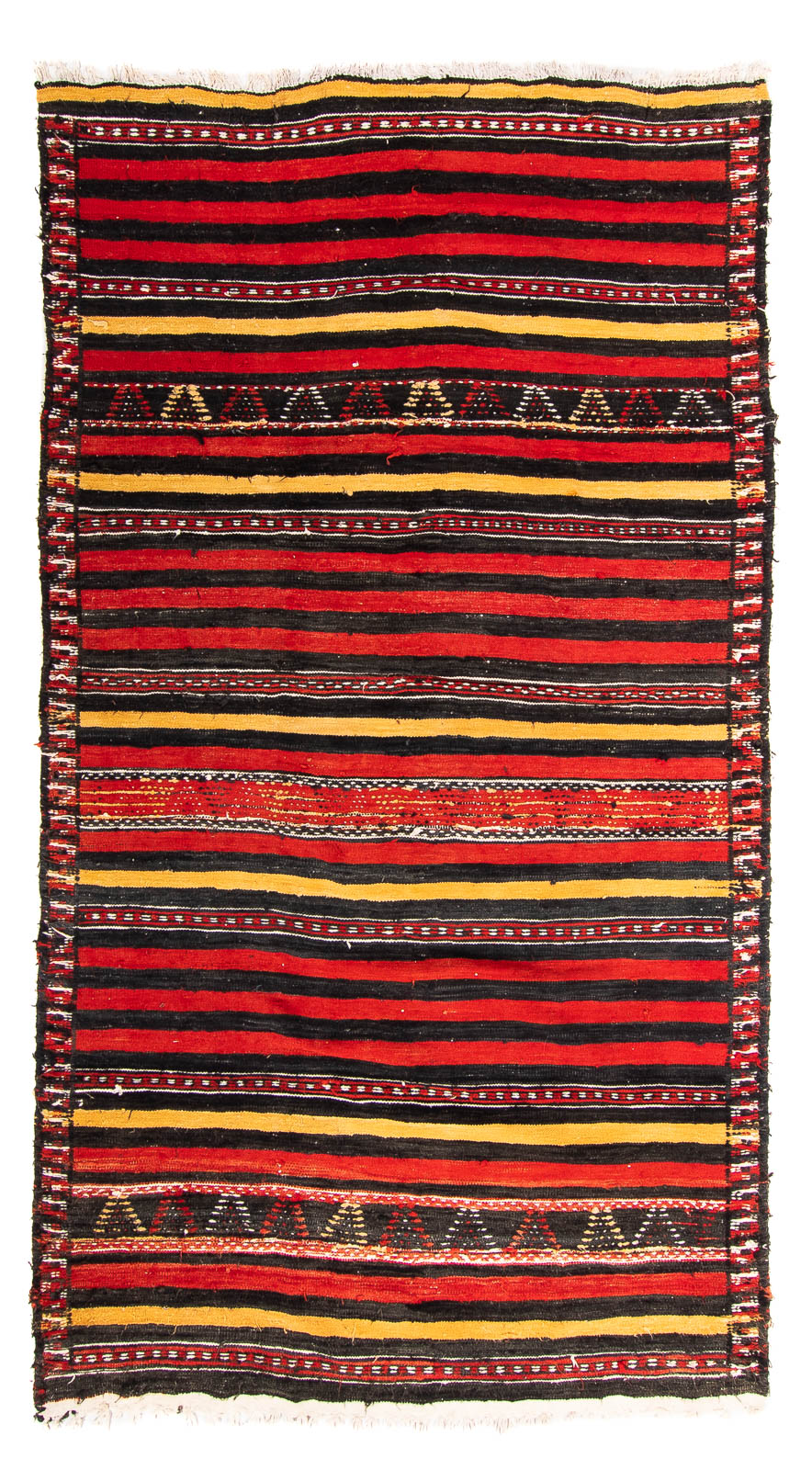 Kelim-tæppe - gammelt - 245 x 135 cm - flerfarvet