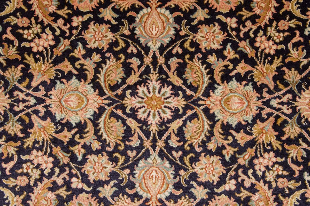 Silketæppe - Kashmir Silk - 285 x 183 cm - mørkeblå
