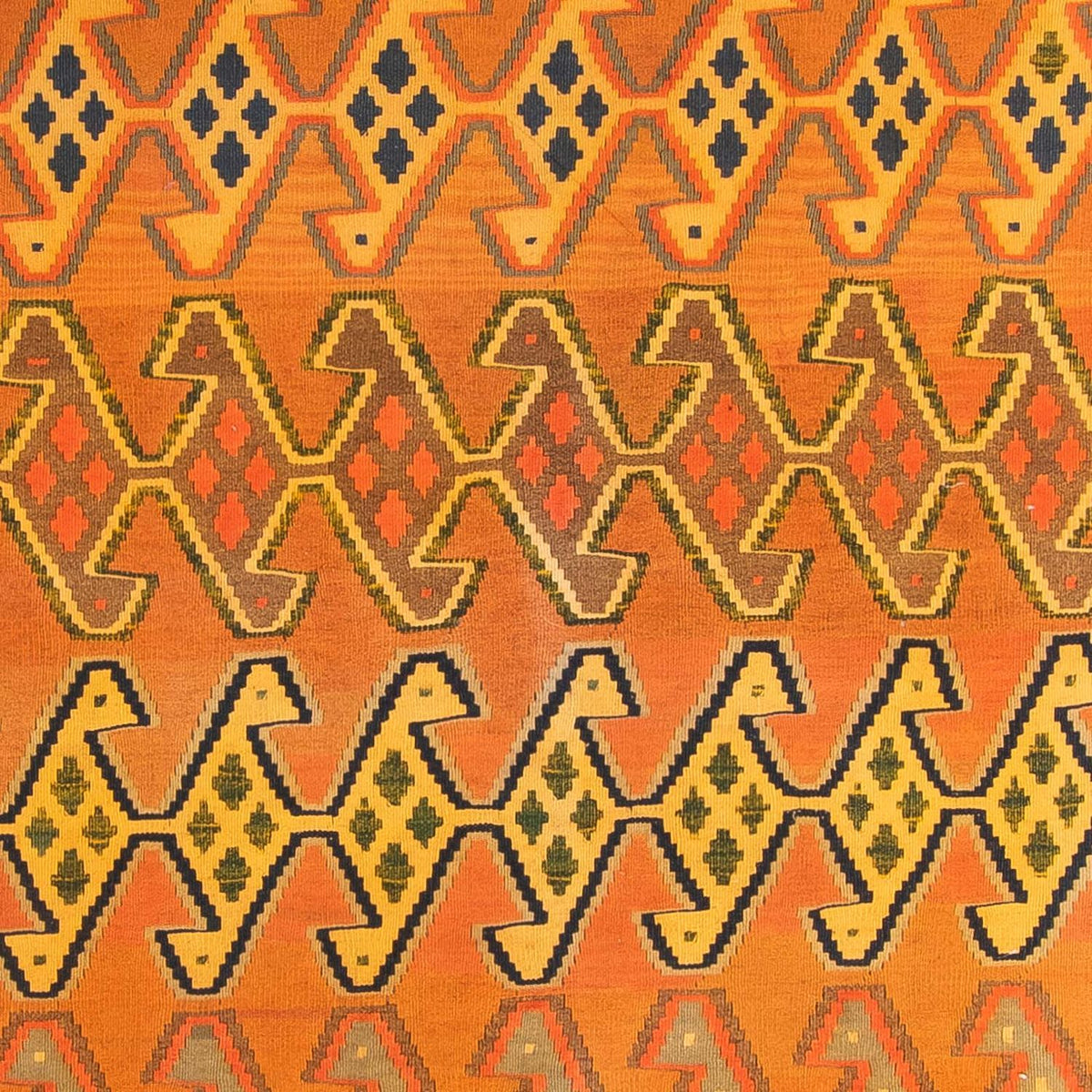 Kelim-tæppe - gammelt - 250 x 180 cm - flerfarvet