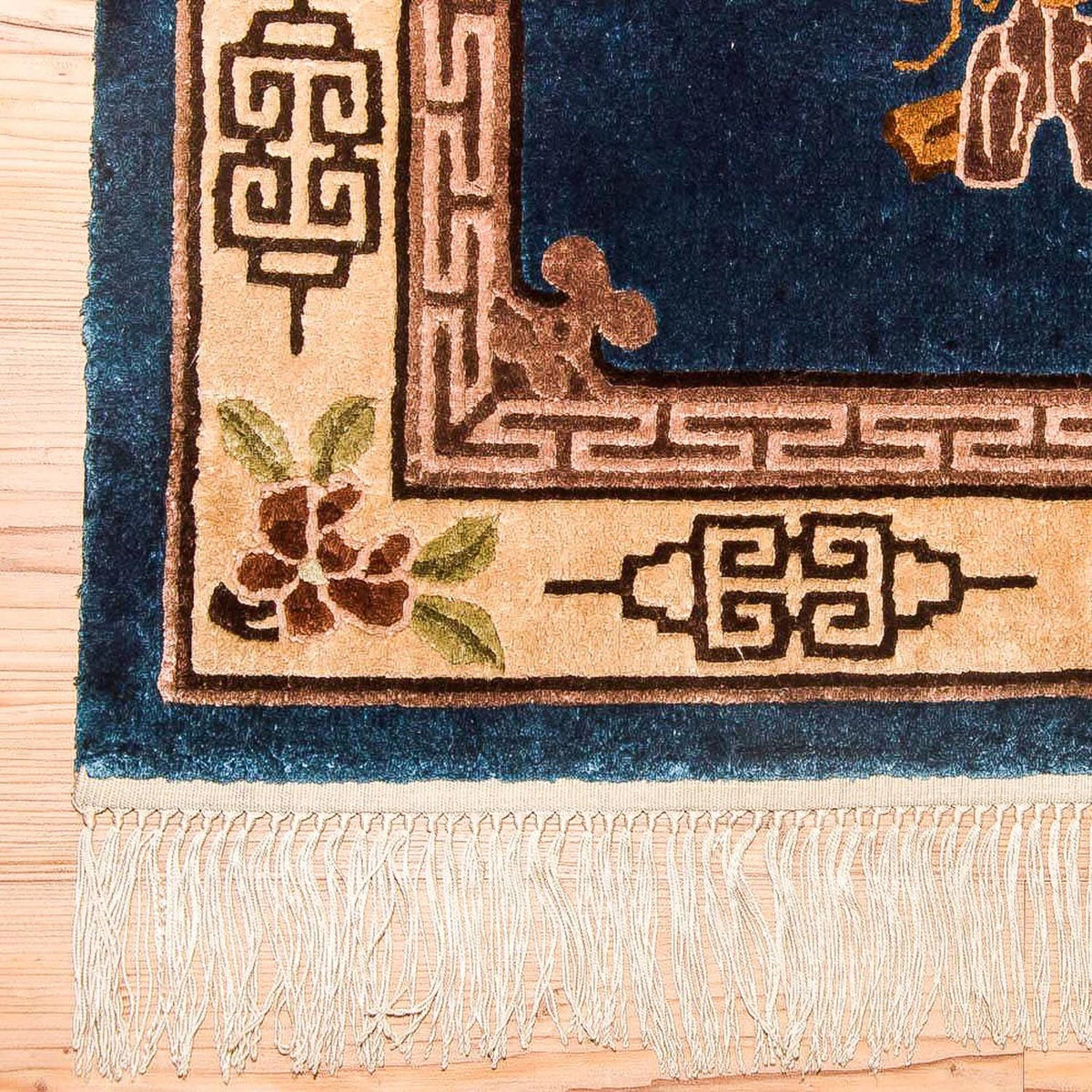Silketæppe - China Silk - 122 x 69 cm - mørkeblå