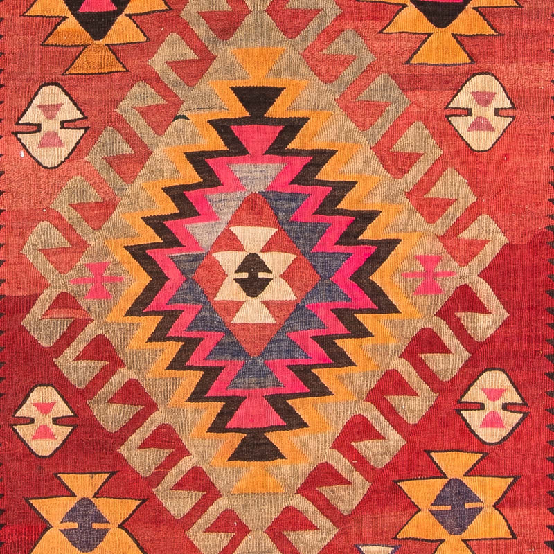 Løber Kelim-tæppe - gammelt - 350 x 150 cm - flerfarvet