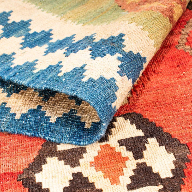 Kelim-tæppe - gammelt - 230 x 150 cm - flerfarvet