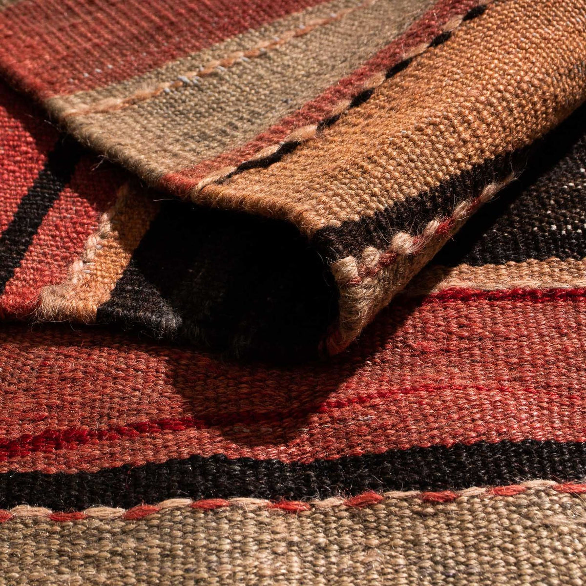 Kelim-tæppe - gammelt - 255 x 130 cm - flerfarvet