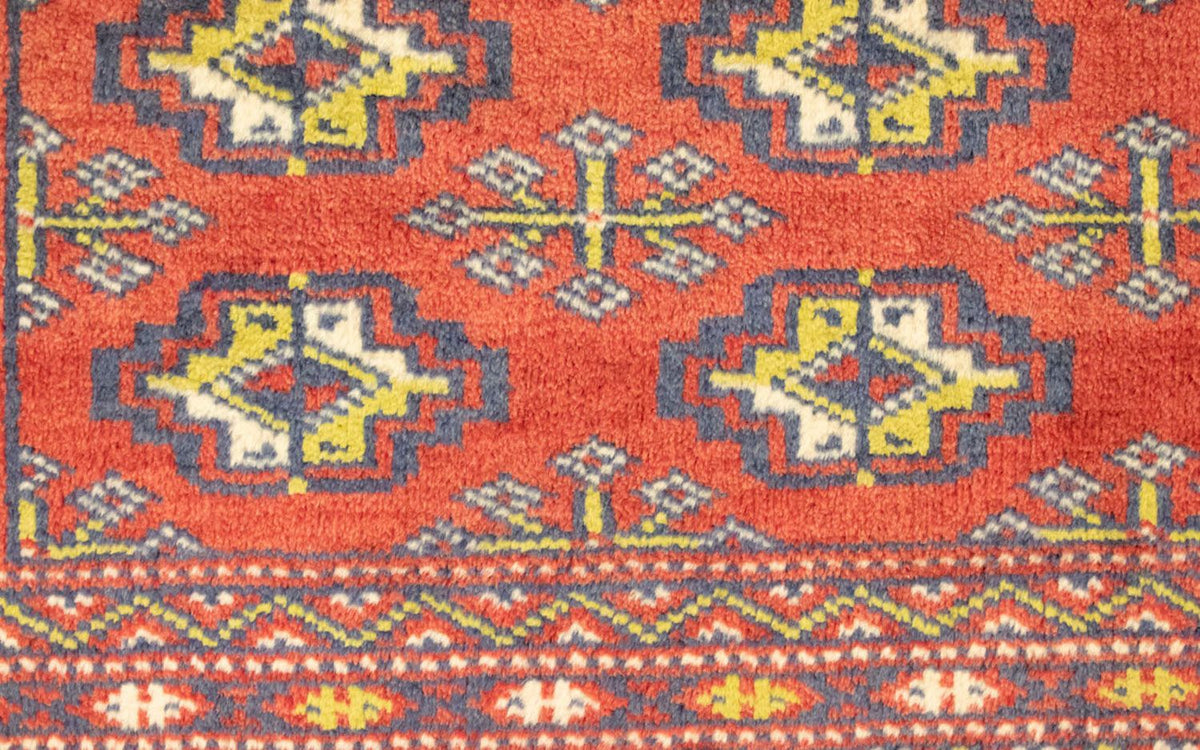 Løber Turkaman-tæppe - 100 x 50 cm - rød