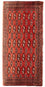 Løber Turkaman-tæppe - 100 x 50 cm - rød