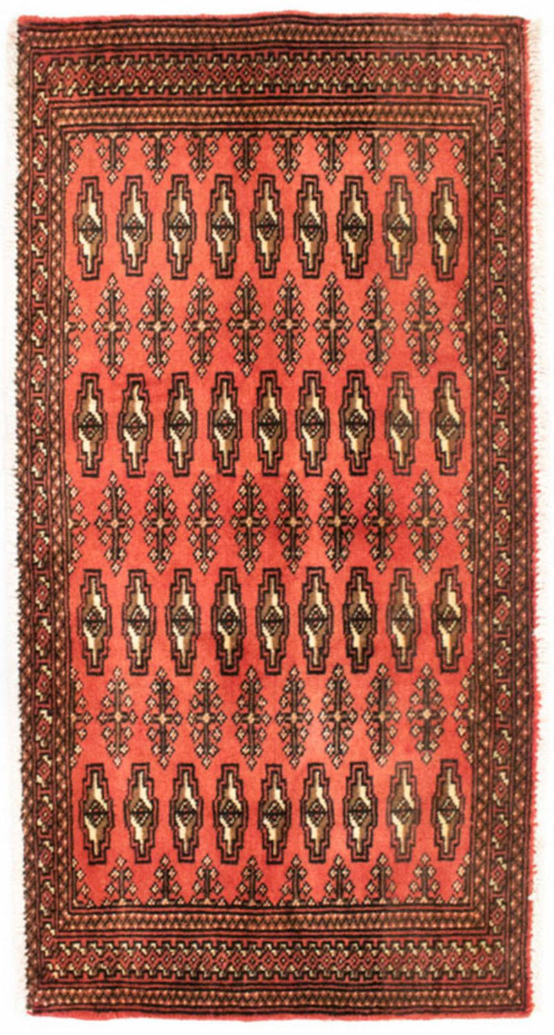 Løber Turkaman-tæppe - 100 x 50 cm - rust