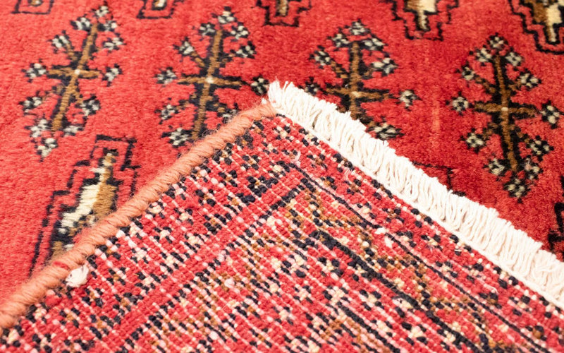 Løber Turkaman-tæppe - 100 x 50 cm - rød