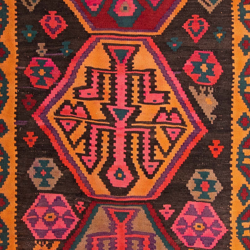 Løber Kelim-tæppe - gammelt - 375 x 142 cm - flerfarvet