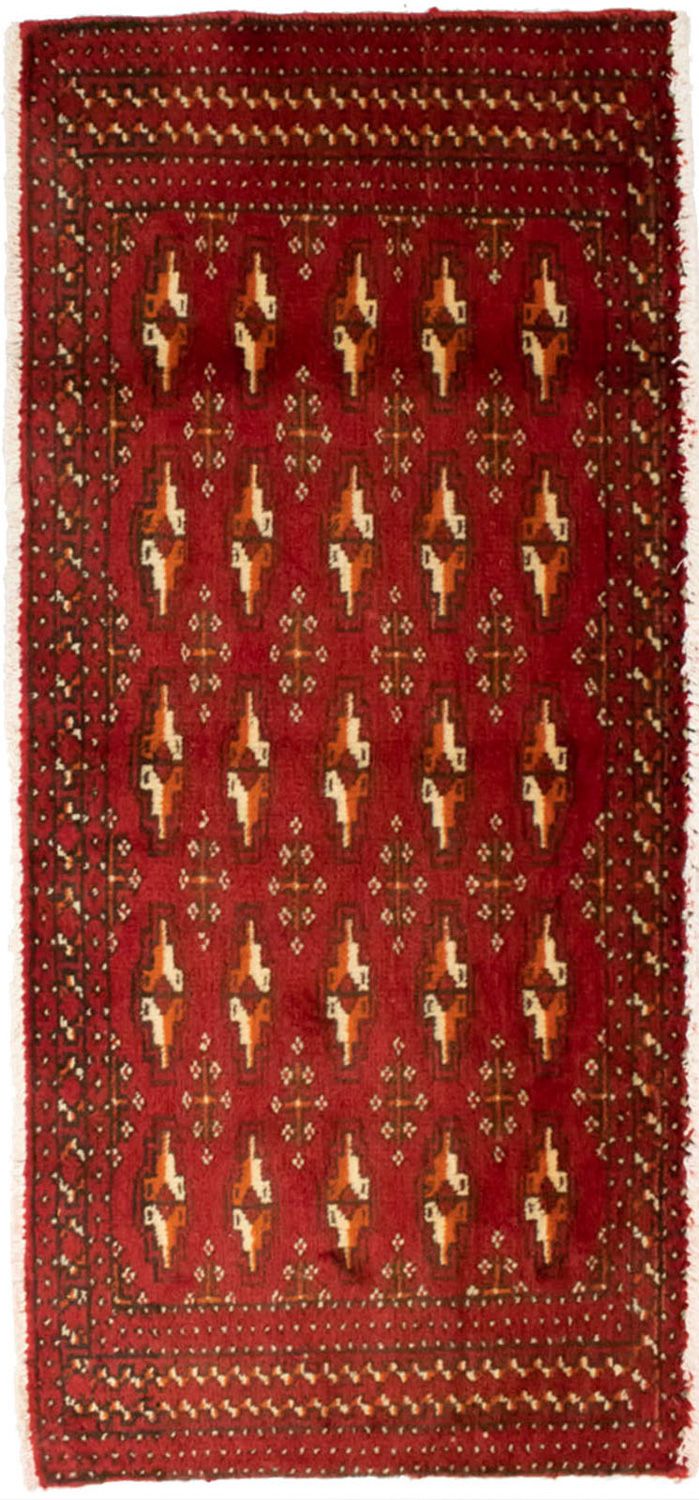 Turkaman-tæppe - 130 x 60 cm - rød