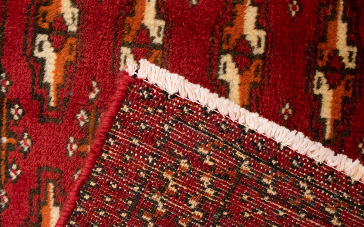 Turkaman-tæppe - 130 x 60 cm - rød