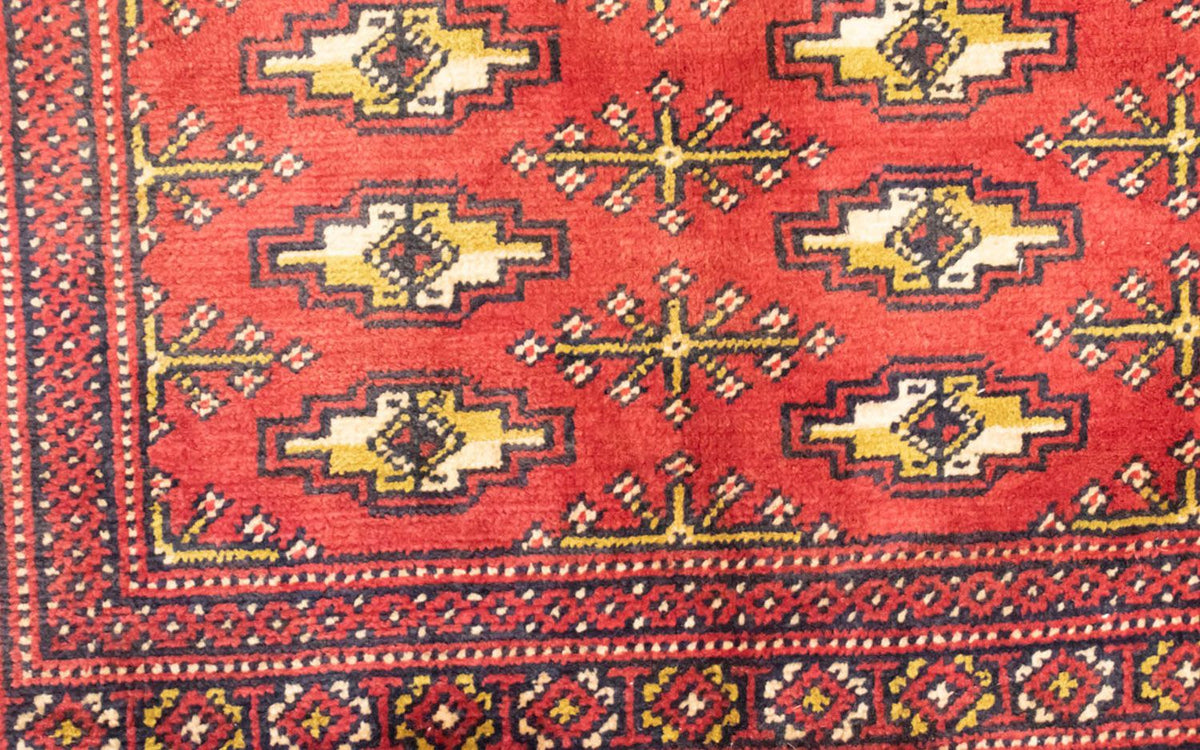 Turkaman-tæppe - 130 x 60 cm - rød
